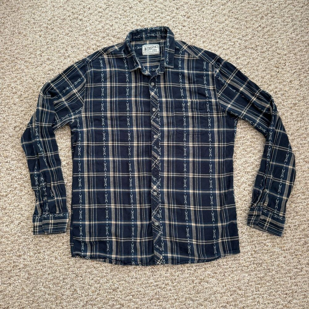 Cotton On Men's Flannel Shirt Button Down Plaid Large Hobo
